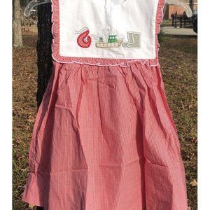 Cajun Girl's Dress Red Gingham Daddy Little Shrimper Size 5 NEW